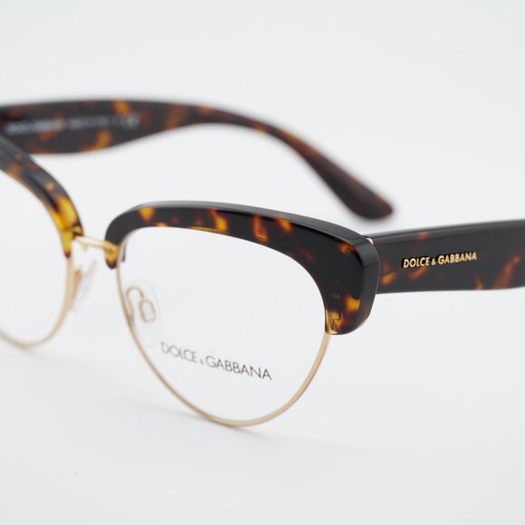 Dolce & Gabbana DG3247 502 Eyeglasses Cat Eye Havana/Gold 53mm Frame - Picture 2 of 10